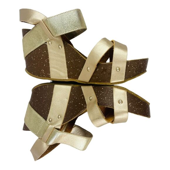 Refresh Mara Womens Ankle Strap Comfort Criss Cross Leather Wedge Sandal 7.5 - Picture 2 of 8